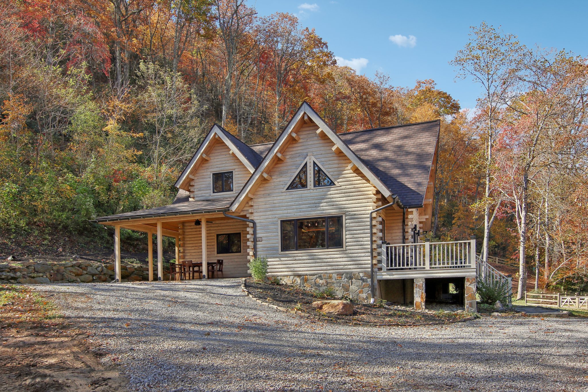 Custom home living area, home renovation Asheville NC
